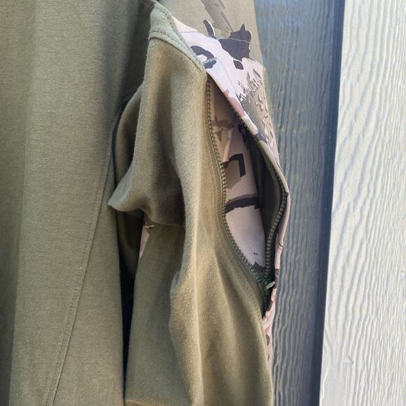 Under Armour Tactical Combat Shirt Men's Large Patch Sleeve 1/4 Zip Green/Camo - Picture 4 of 10